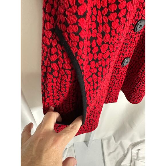 Ali Miles Red Black Textured Sleeveless‎ Button Longline Vest XL Lagenlook Artsy - Picture 6 of 12